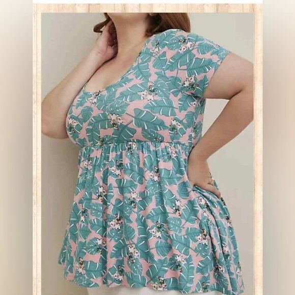 Torrid Plus size 6x / 30 Moana Heritage Slub Babydoll Tunic - Picture 3 of 10